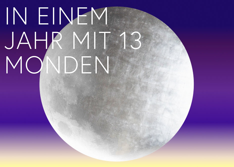Vorschaubild für Website migestaltung. das Motiv zeigt einen silbernen Mond auf einem lila Verlauf. Keyvisual für das Kunstprojekt in einem Leben mit 13 Monden