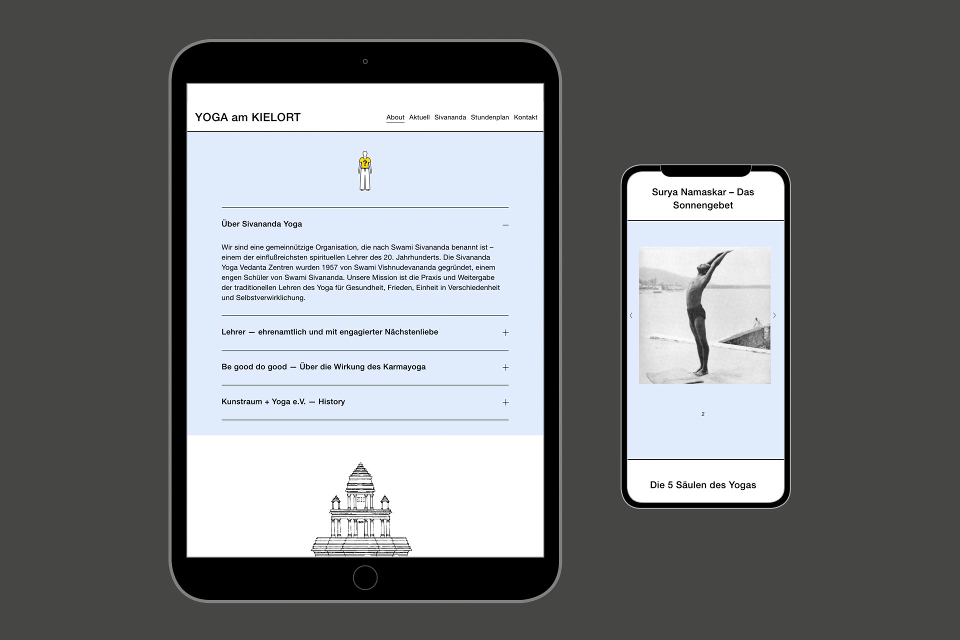 Ansicht der Seite „Info“ der Internet-Plattform „Transit Exil Immigration“ mit einem Container als Hintergrundbild